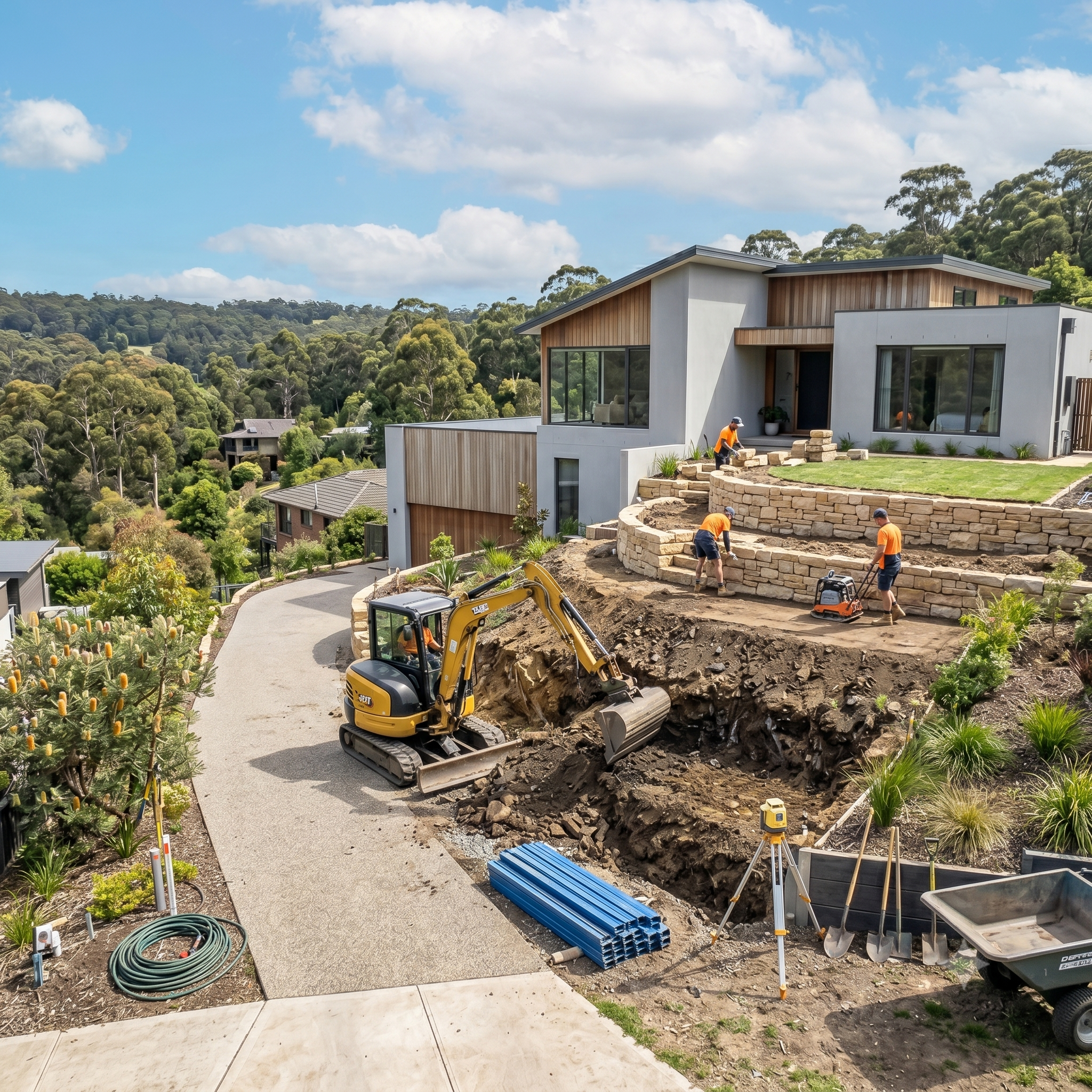 Sloping Yard Excavation & Terracing