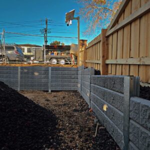 grey brick retaining wall